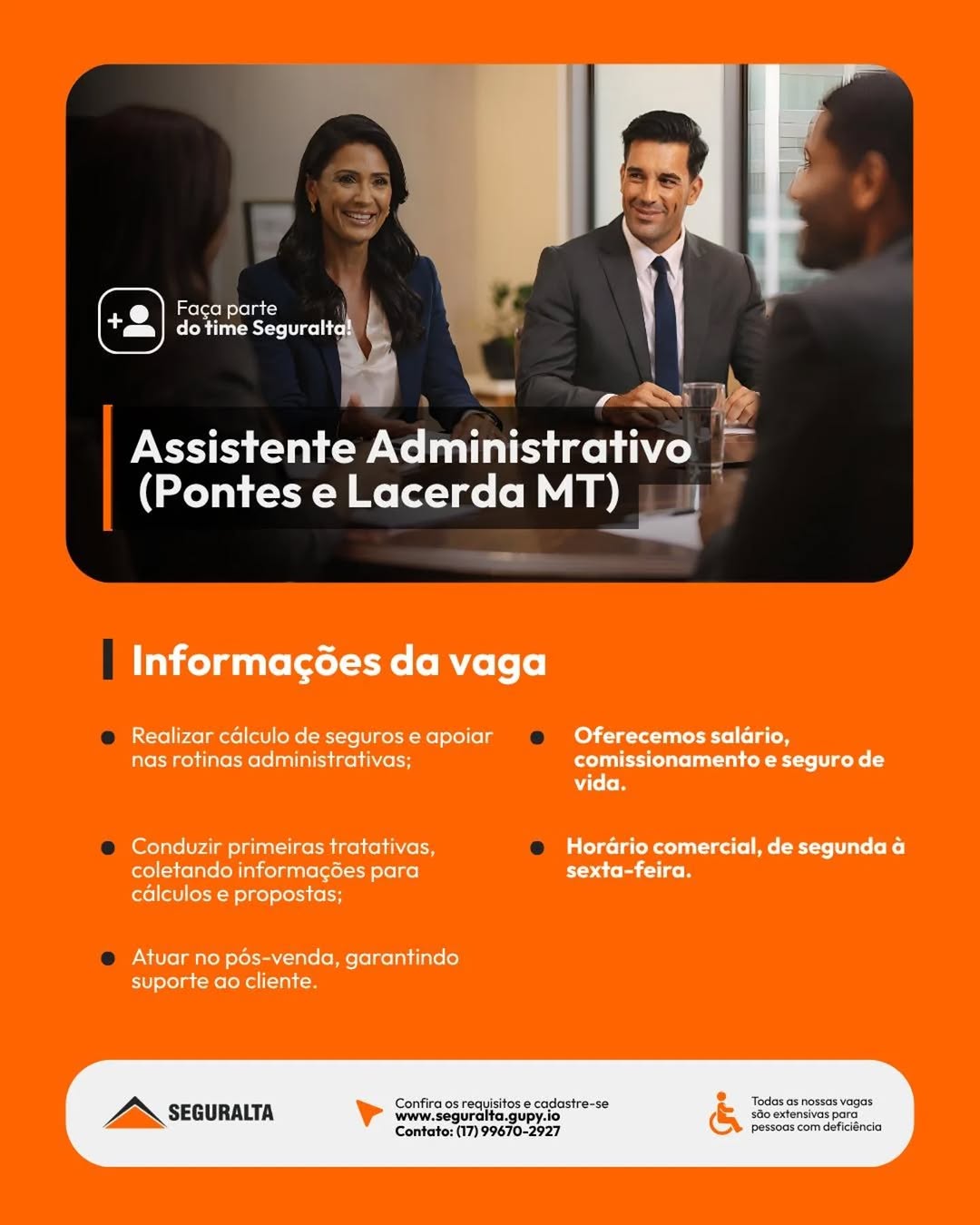 Anúncio da vaga Assistente de Departamento Pessoal