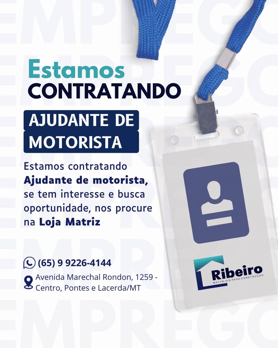 Anúncio da vaga Mecânico e Auxiliar de Mecânico
